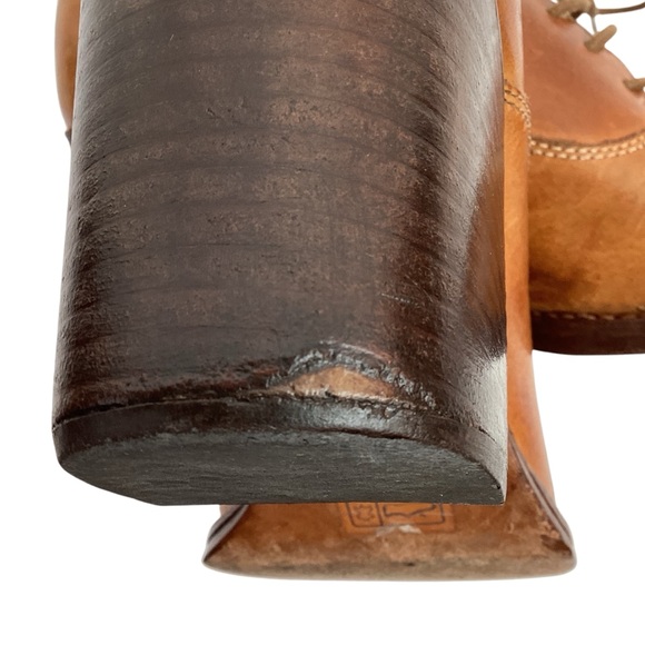 Patricia Nash Anna Block Heel Oxford Italian Leather Shoes Carmel Brown - Picture 13 of 16